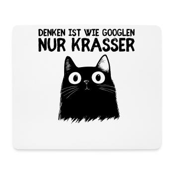 Denken ist wie Googeln - Süße schwarze Katze - Mousepad (Querformat) - Weiß - Vorne