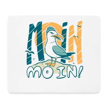 Moin Möwe in Mütze Ostsee und Nordsee Sprüche - Mousepad (Querformat) - Weiß - Vorne