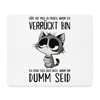 Grummelige Kaffee-Katze für Morgenmuffel - Mousepad (Querformat) - Weiß - Vorne