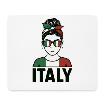Italie Fan Design Femme – Look Italie avec Bandana - Tapis de souris (format paysage) - blanc - Devant