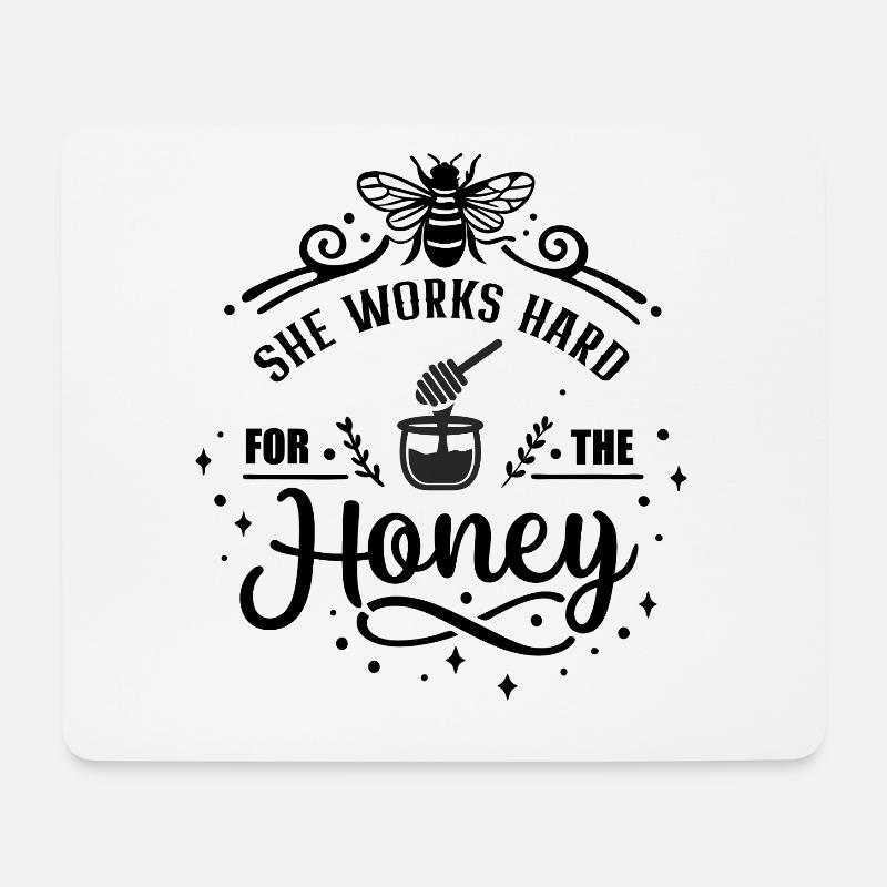 She works hard for the Honey hard working Bee - Mousepad (Querformat) - Weiß