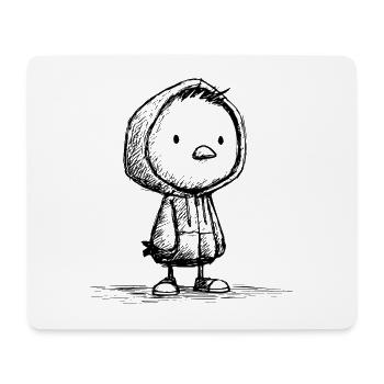 Kawaii Vogel Cartoon Skizze – süß & lustig - Mousepad (Querformat) - Weiß - Vorne