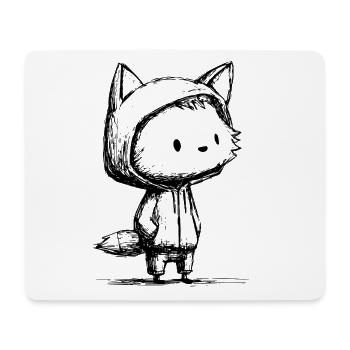 Kawaii Fuchs Cartoon Skizze – süßes Motiv - Mousepad (Querformat) - Weiß - Vorne