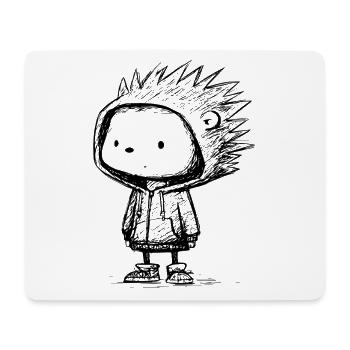 Kawaii Igel Cartoon Hoodie Skizze – süß & lustig - Mousepad (Querformat) - Weiß - Vorne