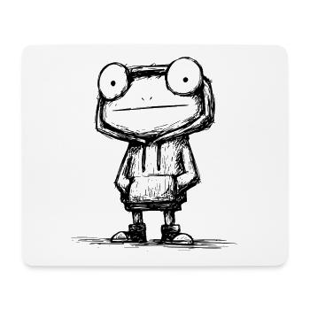 Kawaii Frog Cartoon Sketch – Cute & Funny - Mouse Pad (horizontal) - white - Front