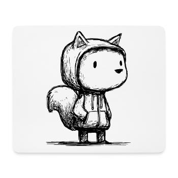 Kawaii Eichhörnchen Cartoon Skizze – niedlich - Mousepad (Querformat) - Weiß - Vorne