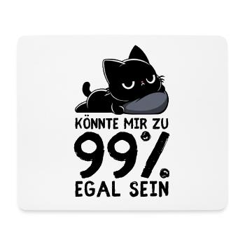 99 % Egal – Chillende Katze Null Interesse - Mousepad (Querformat) - Weiß - Vorne