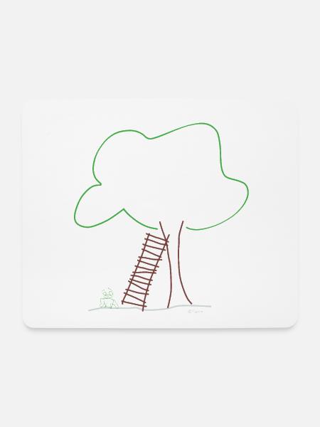 Frosch Leiter Baum, Natur ökologisch wetter - Mousepad (Querformat) - Weiß
