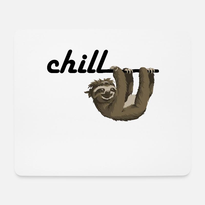 cooles gechilltes Faultier - Mousepad (Querformat) - Weiß