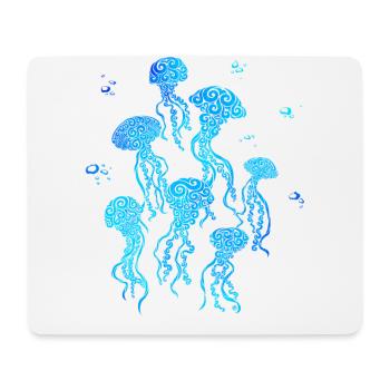 Swirly Jellyfish - Mousepad (Querformat) - Weiß - Vorne