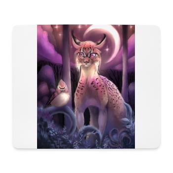 Luchs und Vogel - Mousepad (Querformat) - Weiß - Vorne