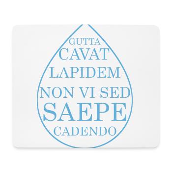 steter tropfen höhlt den stein latein im tropfen - Mousepad (Querformat) - Weiß - Vorne