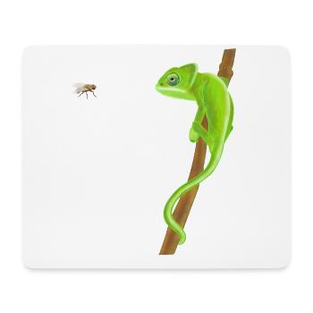 Caméléon et voler - Tapis de souris (format paysage) - blanc - Devant