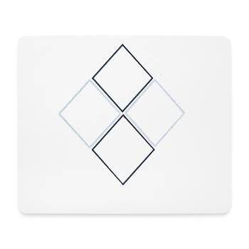 BLACK AND WHITE DIAMOND, geometric - Mouse Pad (horizontal) - white - Front