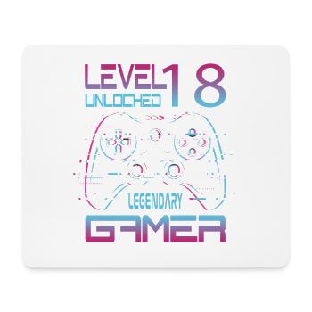 18 Birthday Level 18 Complete Retro Boys Gamer - Mouse Pad (horizontal) - white - Front
