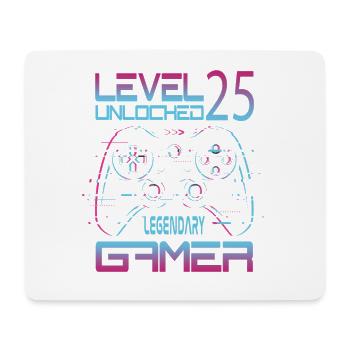 25. Geburtstag Level 25 Complete Retro Gamer - Mousepad (Querformat) - Weiß - Vorne