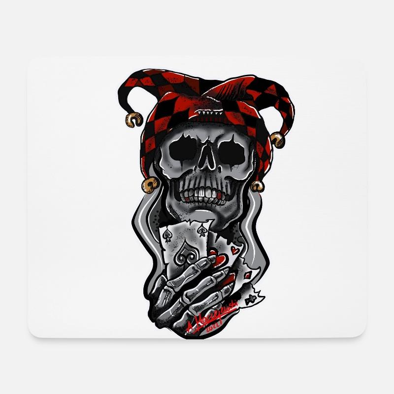 Harlekin/ Schädel/ Joker - Mousepad (Querformat) - Weiß