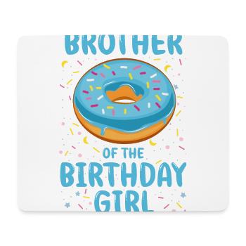 Brother of the birthday child girl - Mouse Pad (horizontal) - white - Front