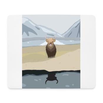 Vache - Tapis de souris (format paysage) - blanc - Devant