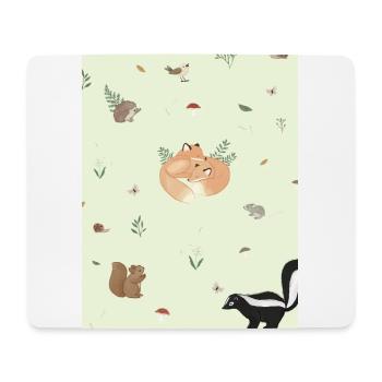 Animaux forêt - Tapis de souris (format paysage) - blanc - Devant