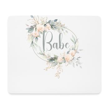 Babe mit Blumenkranz aus Rosen - Mousepad (Querformat) - Weiß - Vorne