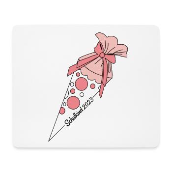 Schoolchild 2023 pink school cone - Mouse Pad (horizontal) - white - Front