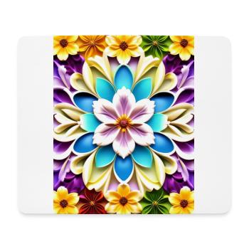 Floral 64 - Tapis de souris (format paysage) - blanc - Devant