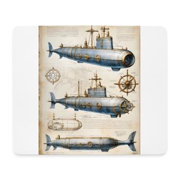 Sous-marin #1 - Tapis de souris (format paysage) - blanc - Devant