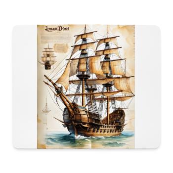 Piratenschiff #3 - Mousepad (Querformat) - Weiß - Vorne