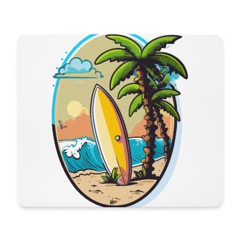 Der Wellenreiter - Mousepad (Querformat) - Weiß - Vorne