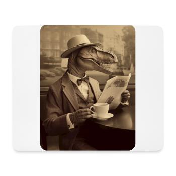Robert liest beim Frühstück die Zeitung - Mousepad (Querformat) - Weiß - Vorne