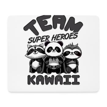 SUPER-HÉROS DE L’ÉQUIPE KAWAII : PANDA, RATON LAVEUR ET PARESSEUX - Tapis de souris (format paysage) - blanc - Devant