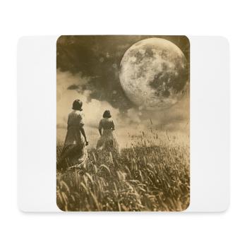 follow the moon - Mouse Pad (horizontal) - white - Front