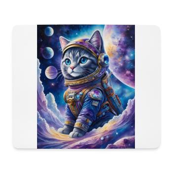 chat astronaute - Tapis de souris (format paysage) - blanc - Devant