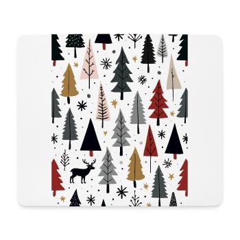 Scandinavian Christmas Elements and Winter Trees - Mouse Pad (horizontal) - white - Front