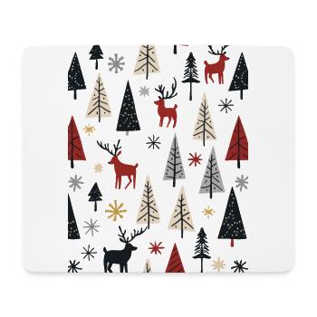 Scandinavian Christmas Elements and Winter Trees - Mouse Pad (horizontal) - white - Front
