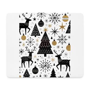 Scandinavian Christmas Elements and Winter Trees - Mouse Pad (horizontal) - white - Front