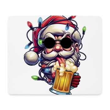 Weihnachtsmann lecker Bierchen Prost Bier - Mousepad (Querformat) - Weiß - Vorne