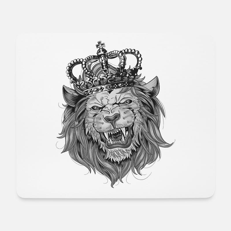 Crown the Lion4 - Mousepad (Querformat) - Weiß
