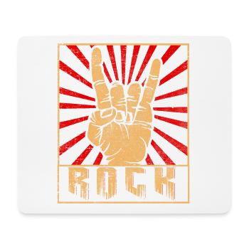 rock band rocker horns finger sign - Mouse Pad (horizontal) - white - Front