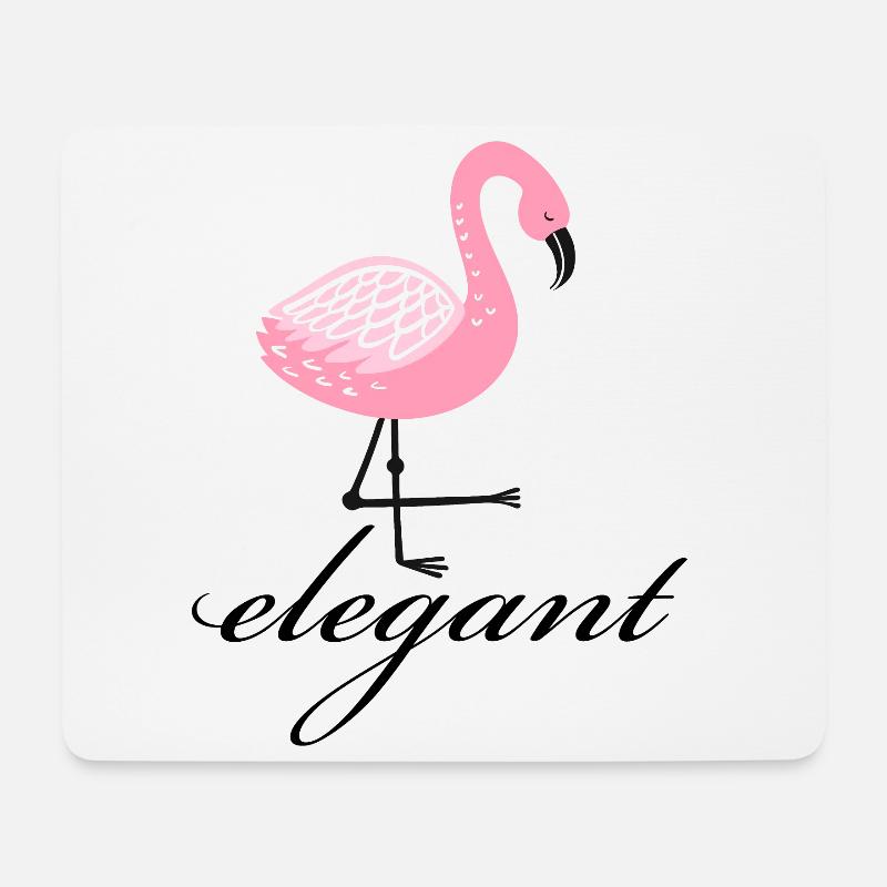 Flamingo elegant - Mousepad (Querformat) - Weiß
