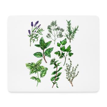 Kräuter: Lavendel Dill Rosmarin Thymian Oregano... - Mousepad (Querformat) - Weiß - Vorne