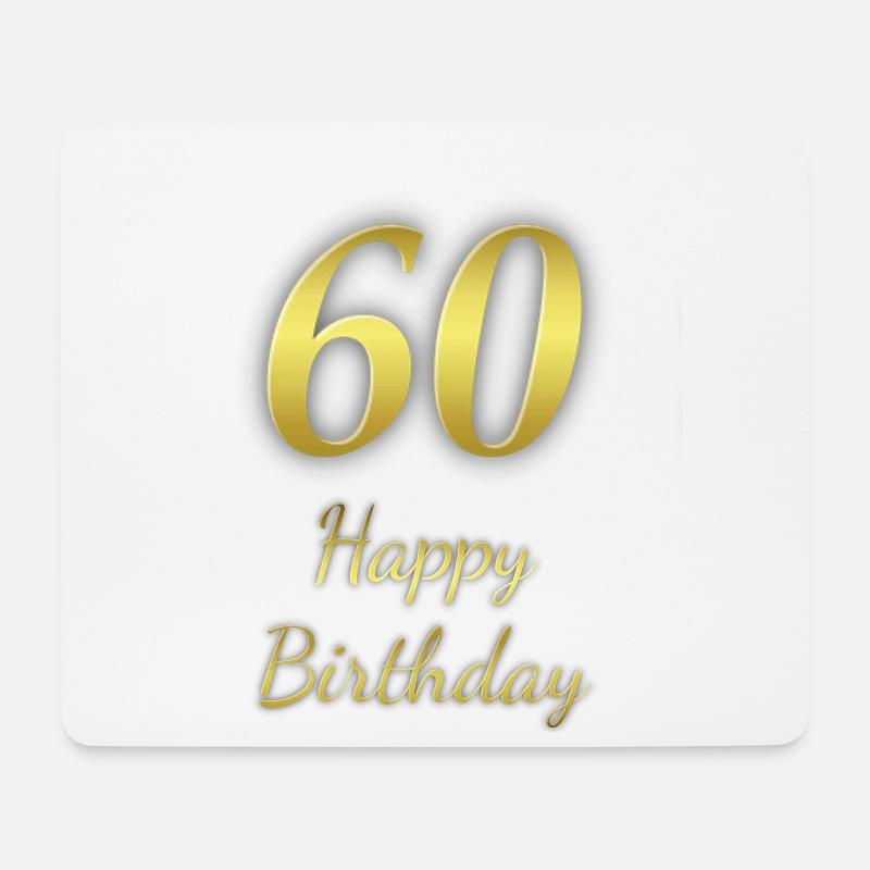 60 Years Happy Birthday - 60 Jahre Geburtstag - Mousepad (Querformat) - Weiß