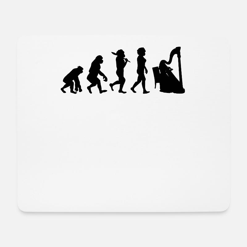 Musik Harfe Evolution für Frauen schwarz - Mousepad (Querformat) - Weiß