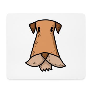 Airedale Terrier Comic Karikatur - Mousepad (Querformat) - Weiß - Vorne