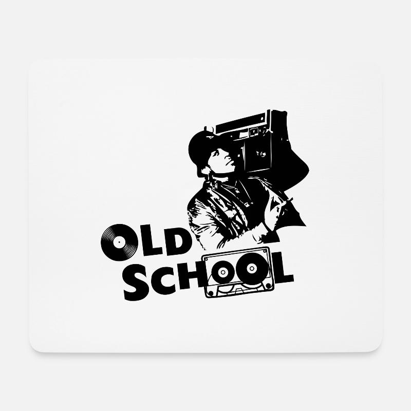 Old School - Mousepad (Querformat) - Weiß