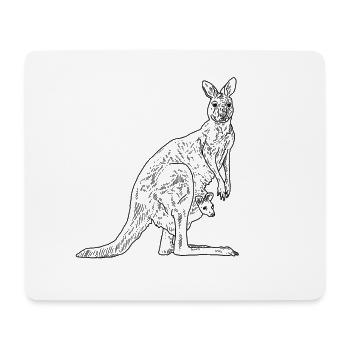 Känguru - Mousepad (Querformat) - Weiß - Vorne
