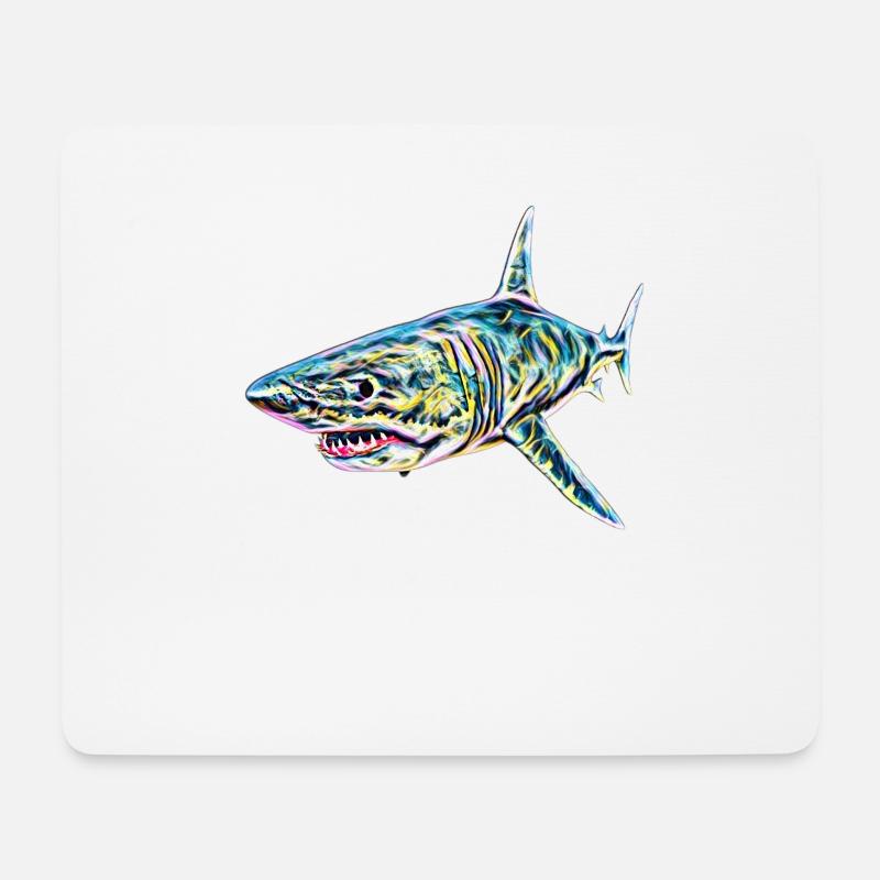 Hai - Mousepad (Querformat) - Weiß