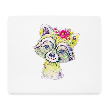 Waschbär - Mousepad (Querformat) - Weiß - Vorne