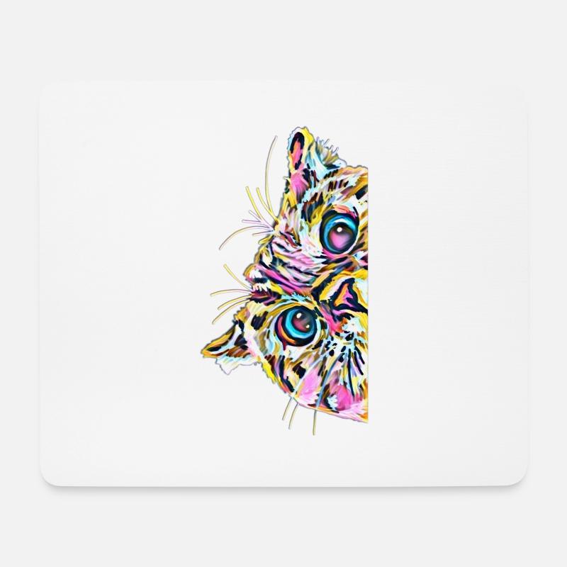 Katze - Mousepad (Querformat) - Weiß
